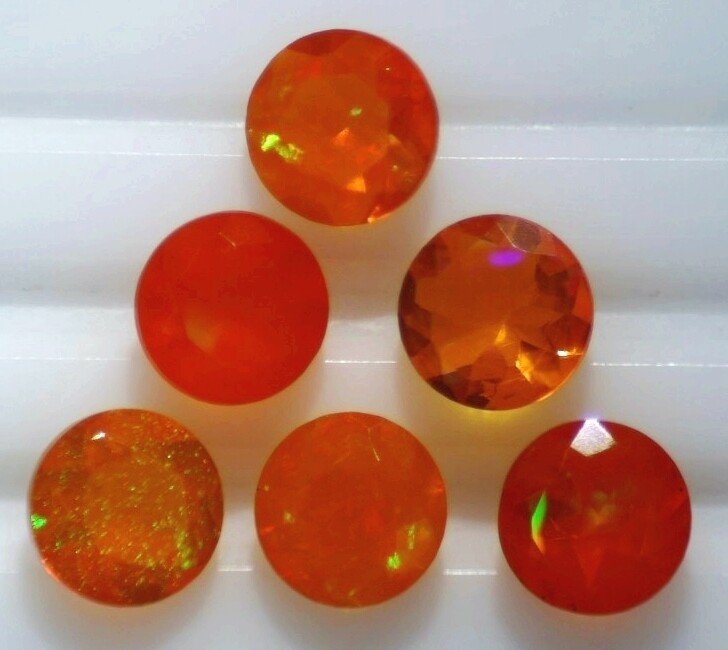 FIRE OPAL 7.00 MM ROUND CUT ALL NATURAL SOLD PER STONE F-311