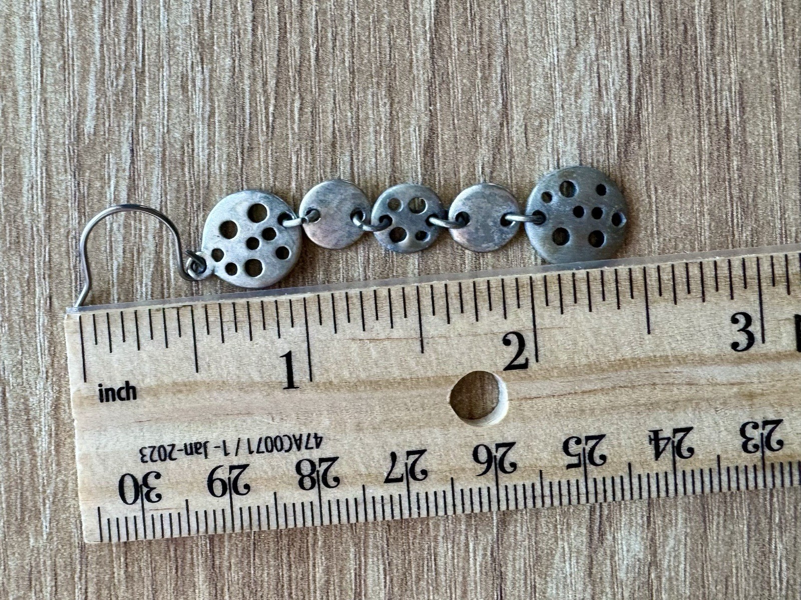 Vintage Matte Silver Lotus Pod Multi Disc Dangle Earrings Brutalist Boho 2.5”