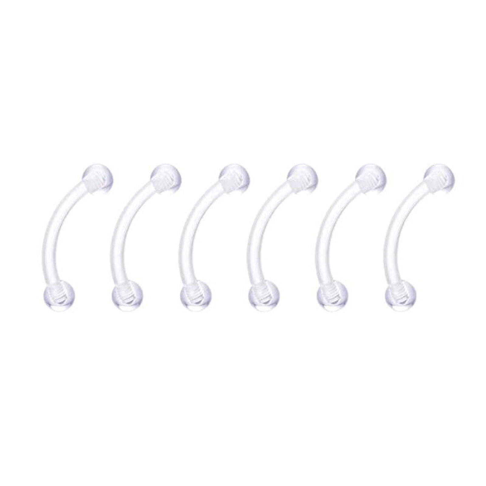 54PCS Clear Piercing Retainer Septum Nose Studs Lip Ear Tongue Rook Daith Rings