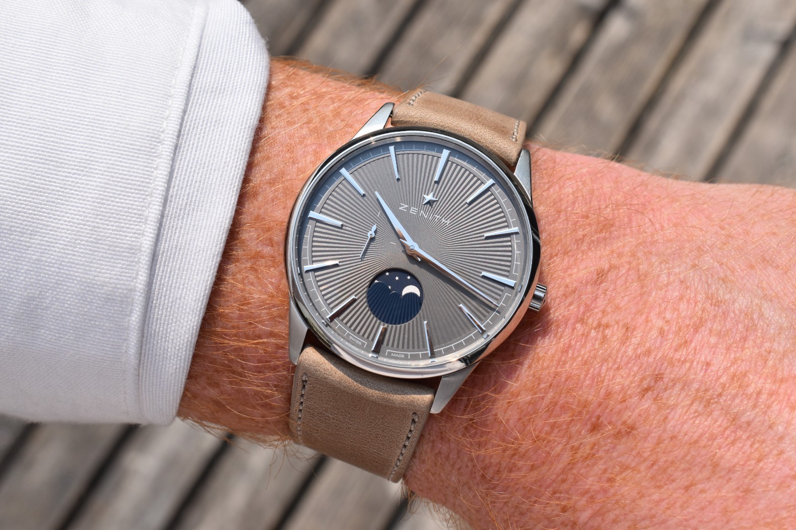 Zenith Elite Moonphase Automatic 40.5mm Stainless Steel Grey Dial 03.3100.692
