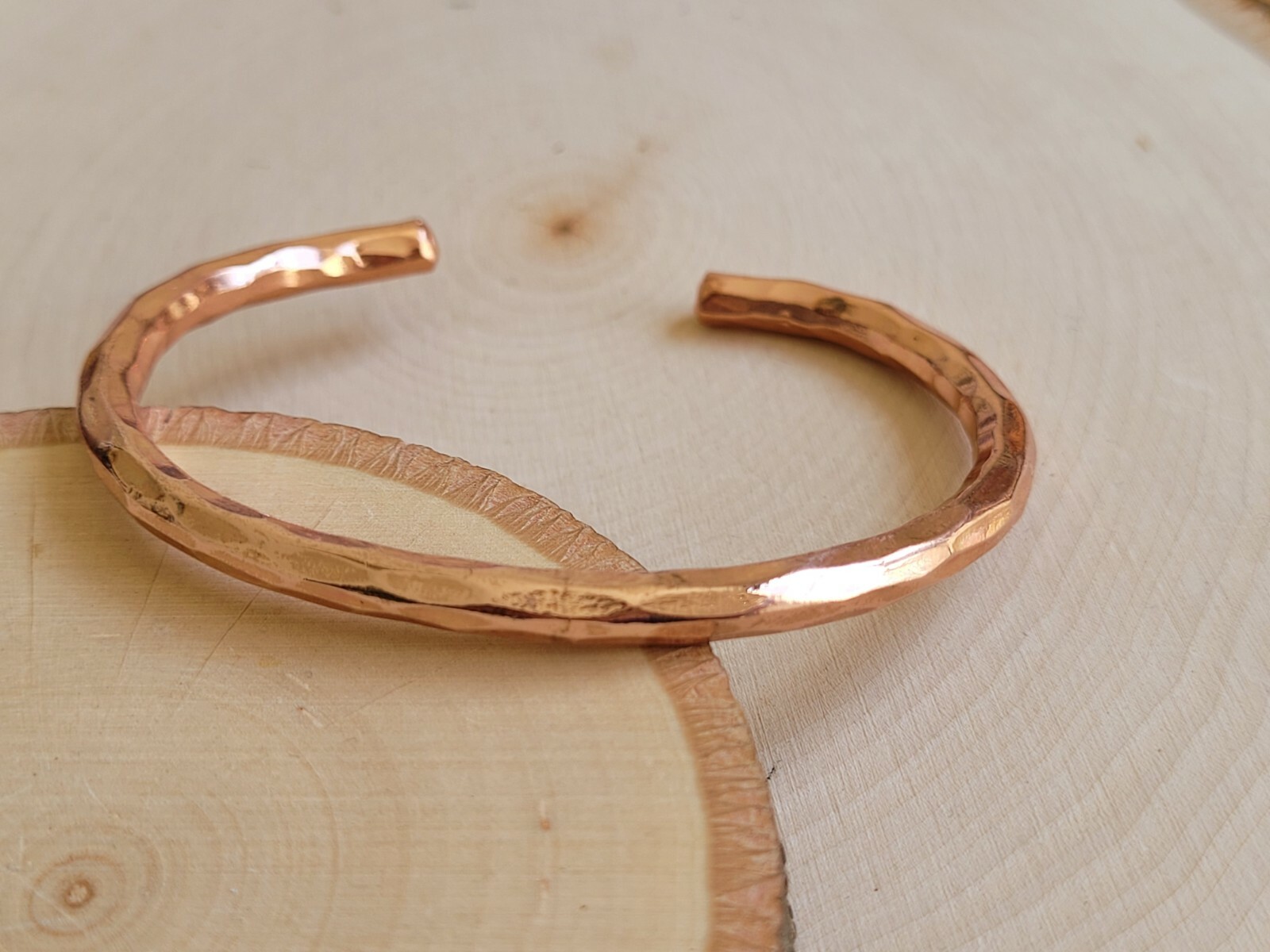 Hammered Solid Pure Copper Cuff – Copper Arthritis Therapy Adjustable Bracelet