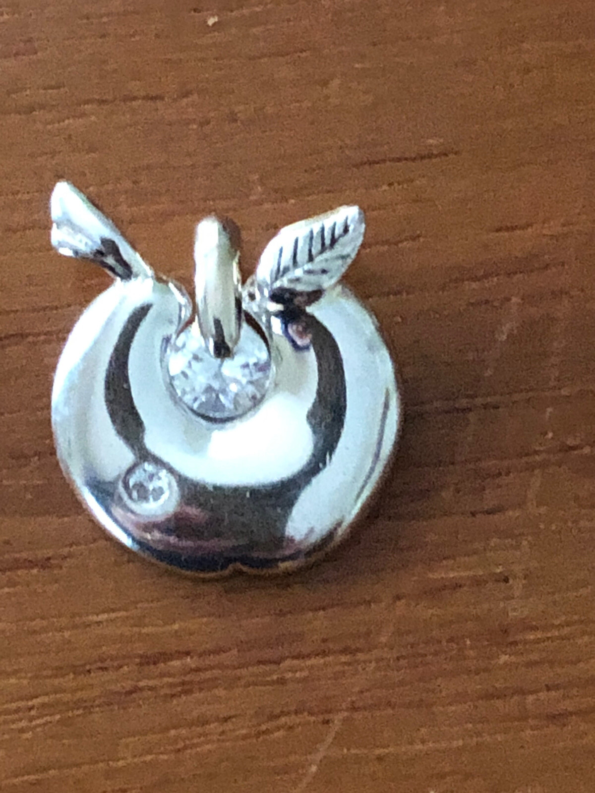 Very Rare Two In One Piece Of Apple Pendant with CZ ,sterling Silver New