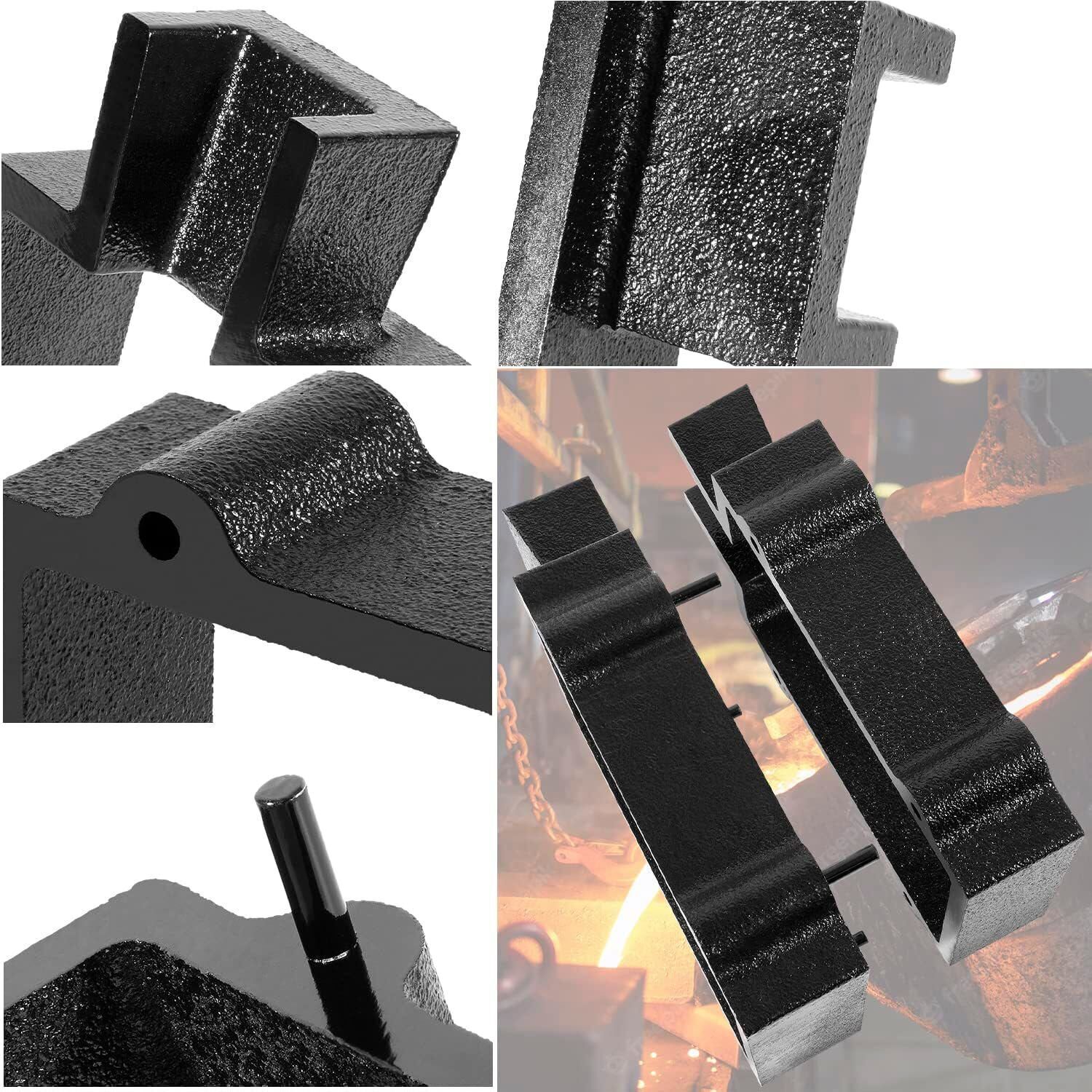 Cast Iron 2 Part Flask Mold for Delft Sand Casting Jewelry Making Tool Black