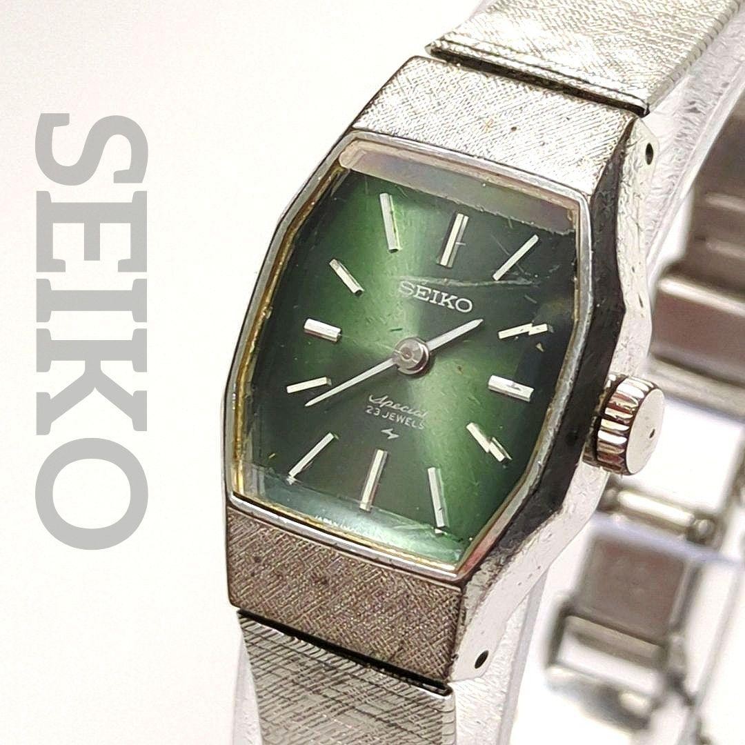 Working condition SEIKO ladies’ manual winding watch, cut glass, octagon sha