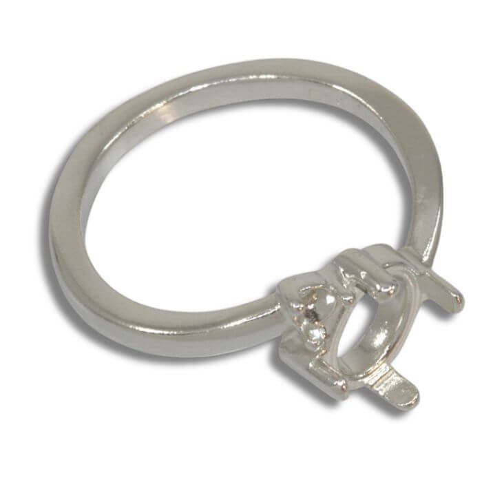(8x6mm – 10x8mm) Oval Cabochon Bypass Accent Ring Mounting (Size 4 – 11)