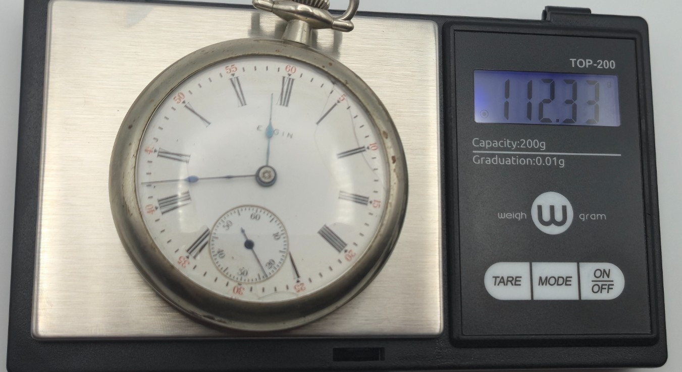 1909 Elgin Grade 291 16s 7J Pocket Watch Keystone Base Metal Runs