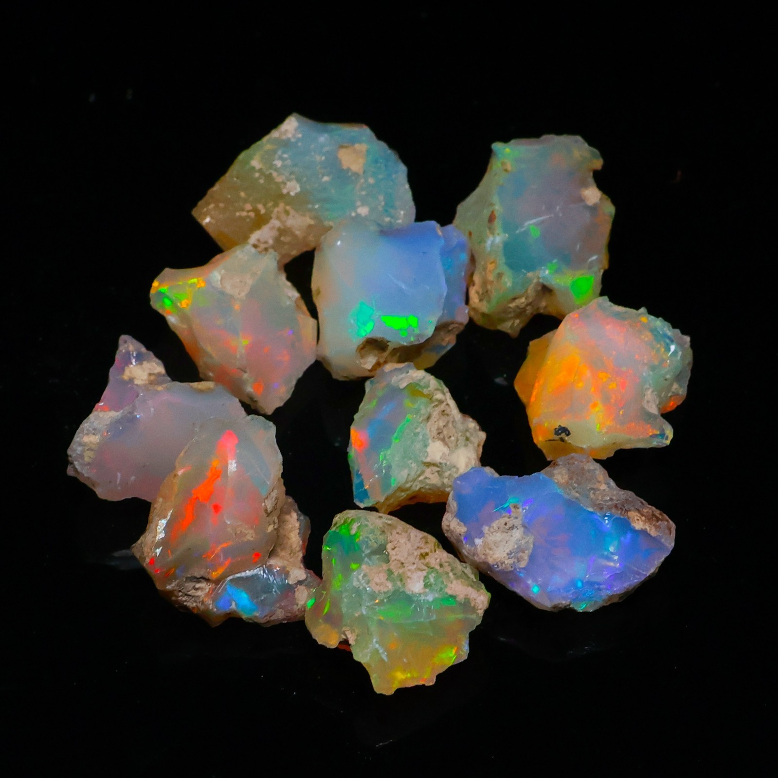 Natural Ethiopian Welo Opal Rough 50.05 Ct Gemstone – Bright Play of Color Fire