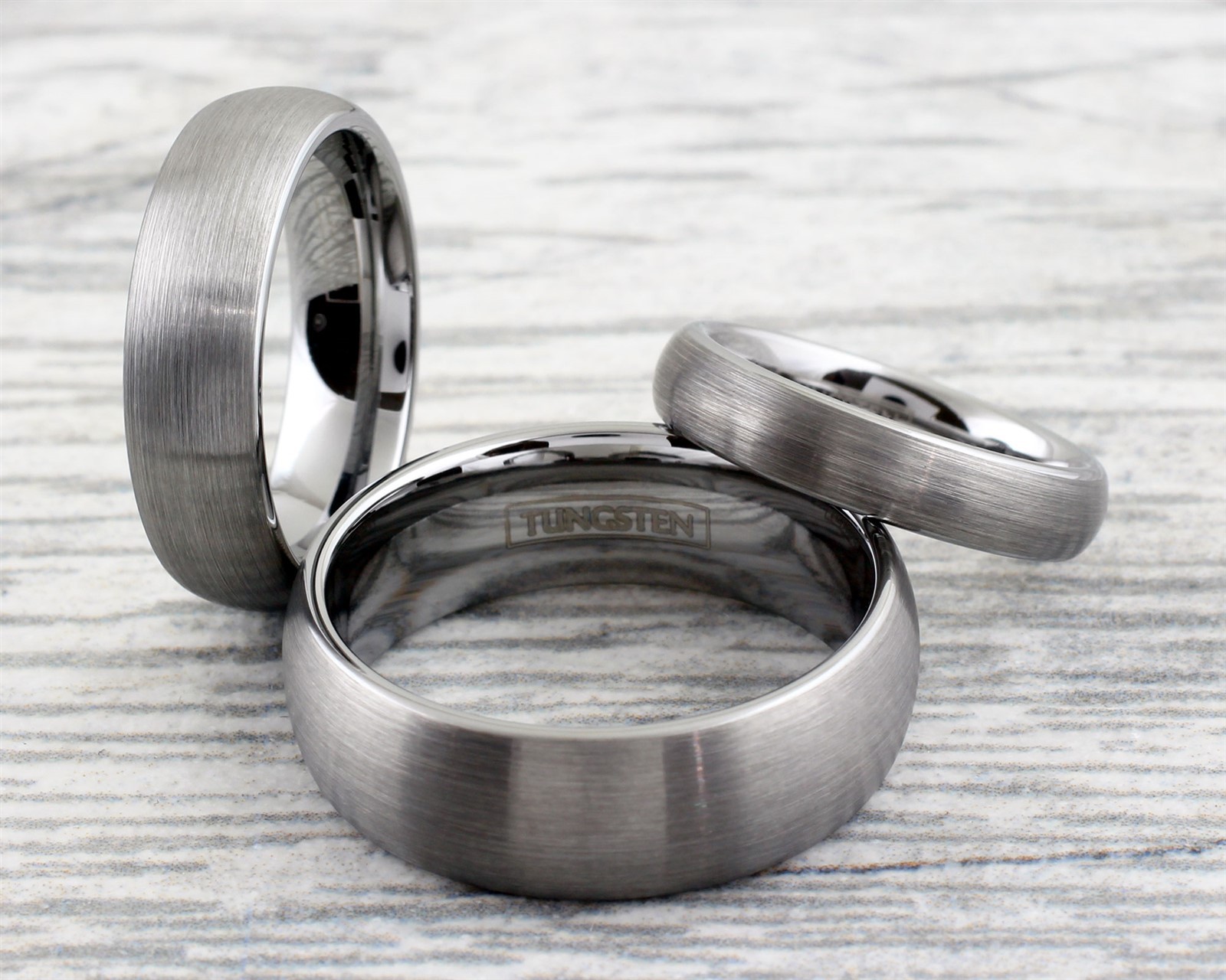 4/6/8mm Classy & Gorgeous Brushed Silver Tungsten Plain Wedding Band Ring