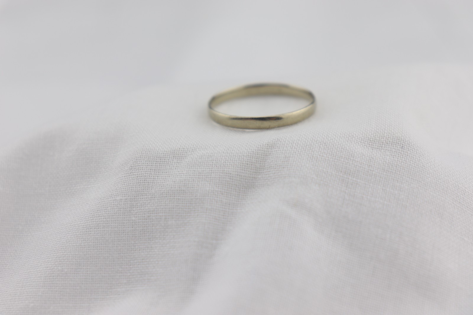 Vintage 14K white gold BAND Wedding Thumb Ring 2.5 mm Stack sz 11.25