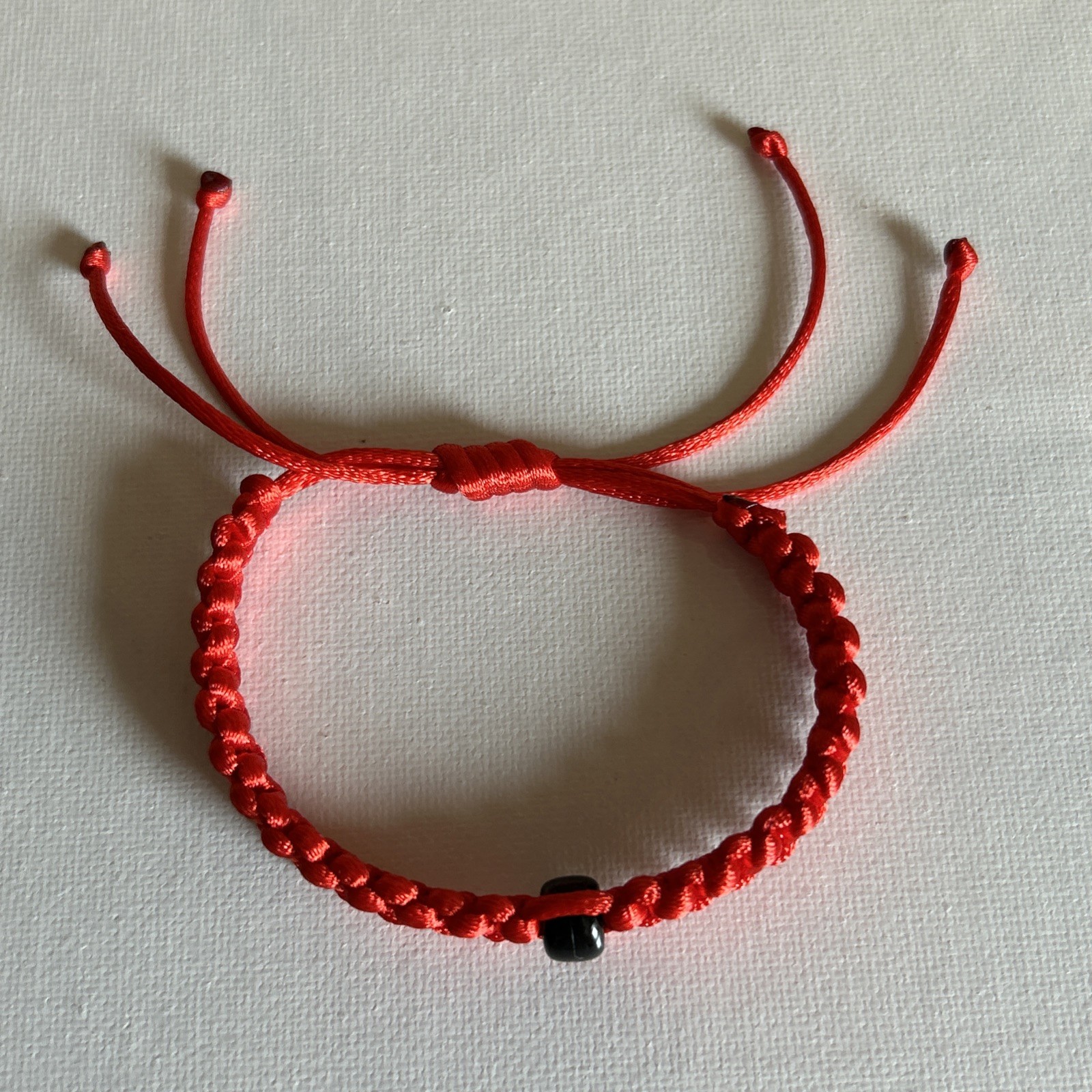 ALBANIA Handmade Bracelet – RED & BLACK – Satin Nylon Rattail Cord HANDMADE