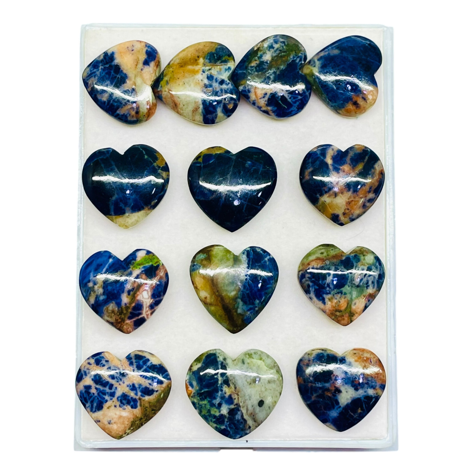Natural Sodalite 13 Pcs 22-25mm Big Heart Shape Loose Gemstones Wholesale Lot