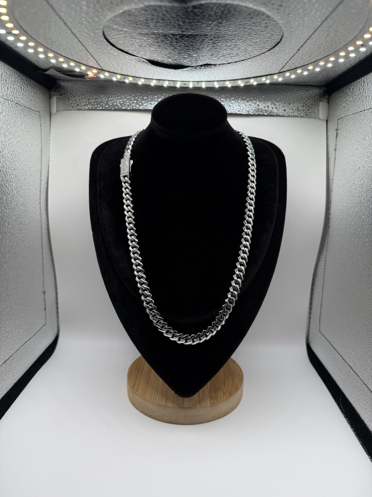 9mm 22” Solid 925 Sterling Silver Miami Cuban Chain Rhodium Finish
