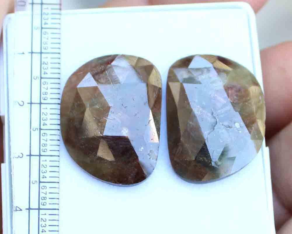 48.70 CT NATURAL RUBY SAPPHIRE UNSHAPE ROSE CUT LOOSE GEMSTONE