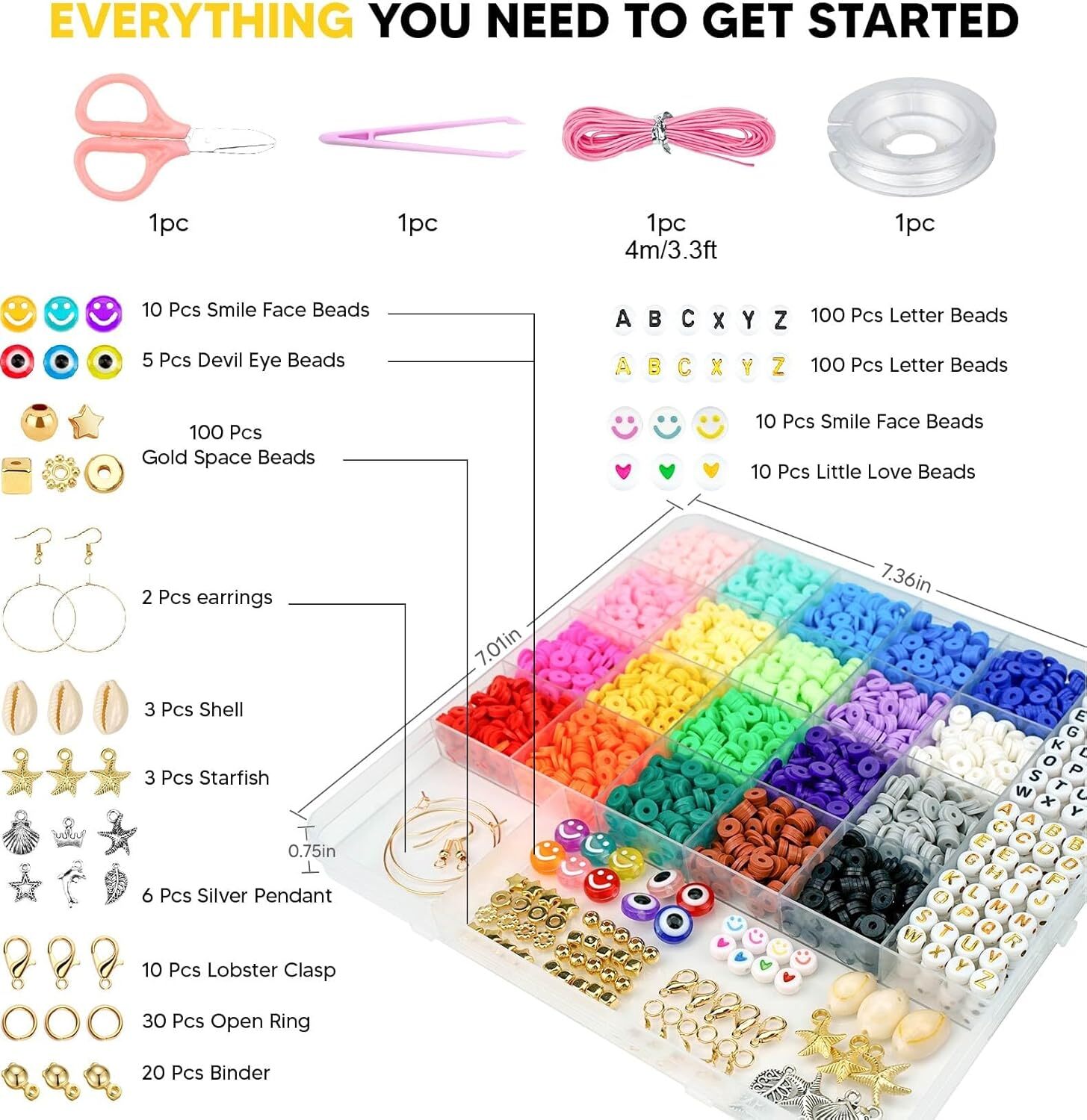 5000 Pcs Bracelet Making Kit for Girls, Bracelet Charms Kit for Jewelry Making G
