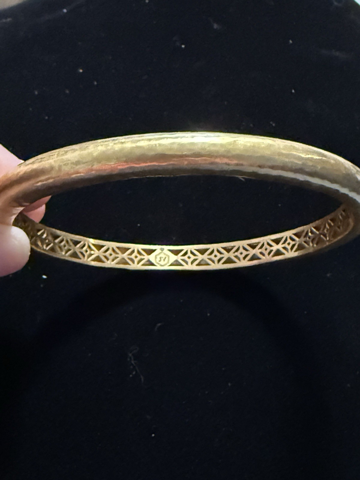 julie vos 24 Kt Gold Plated Havana Bangle!! 8.25 Inches.