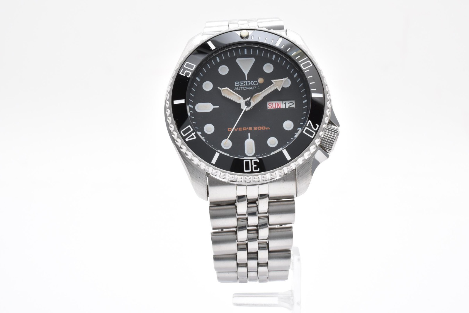 [Exc+5] SEIKO SKX007 7S26-0020 Black Boy Automatic Diver Vintage Men Watch 16.5c