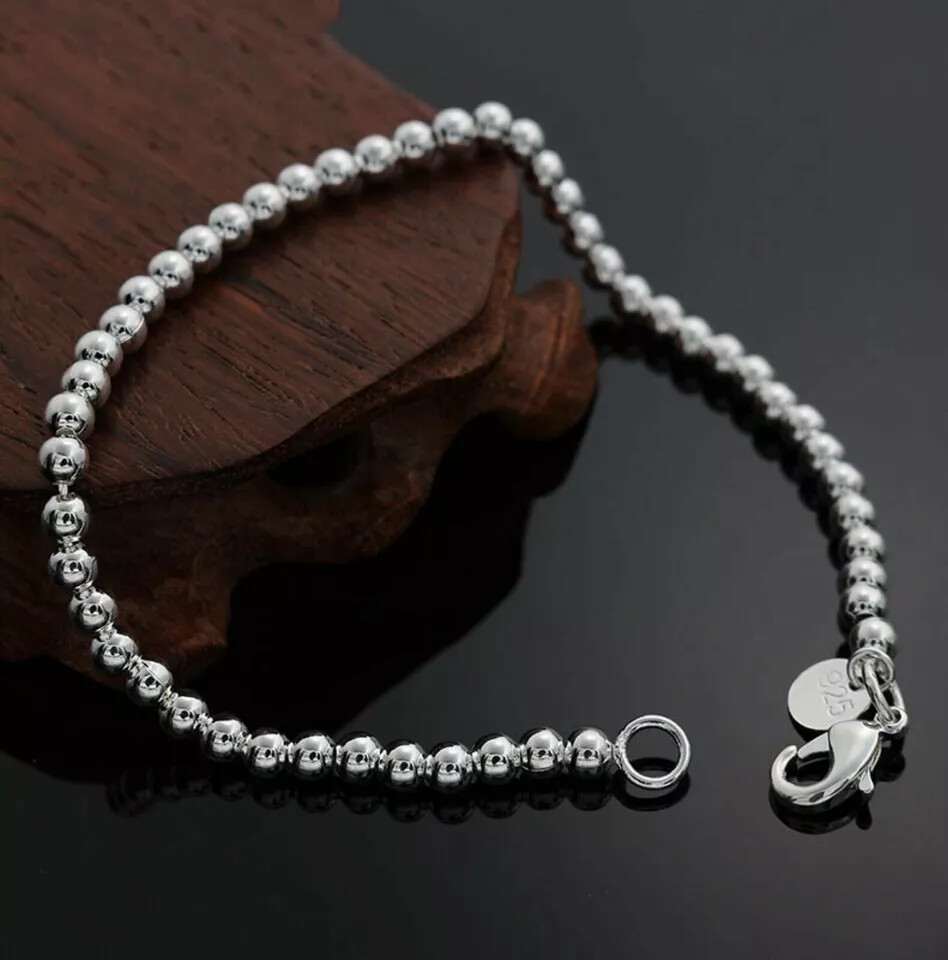 2× Silver Love Cuff Bead Ball Open Bangle Womens Jewelr Charm Bracelet Gift USA