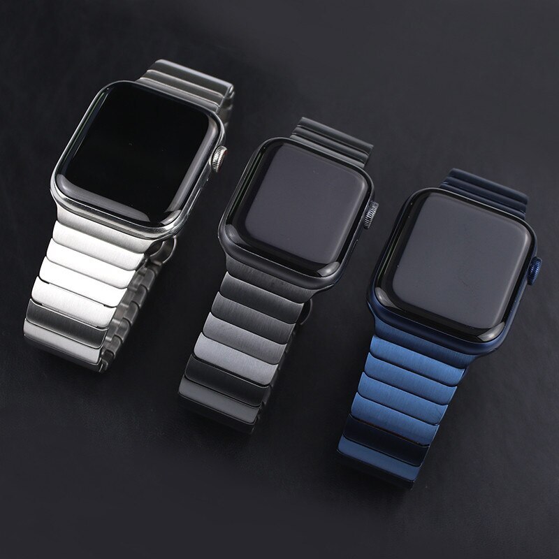 For Apple Watch Ultra 1/2 49mm Metal Strap + Case Stainless Steel Band PC Bumper