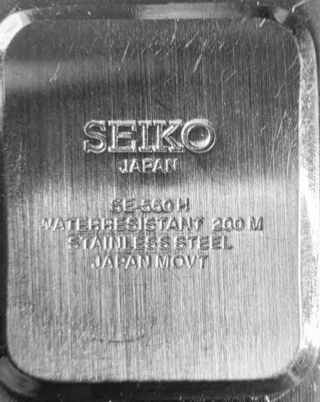 Seiko Quartz Women’s Rectangle Black Dial Black Leather Strap 200m 27.1mm