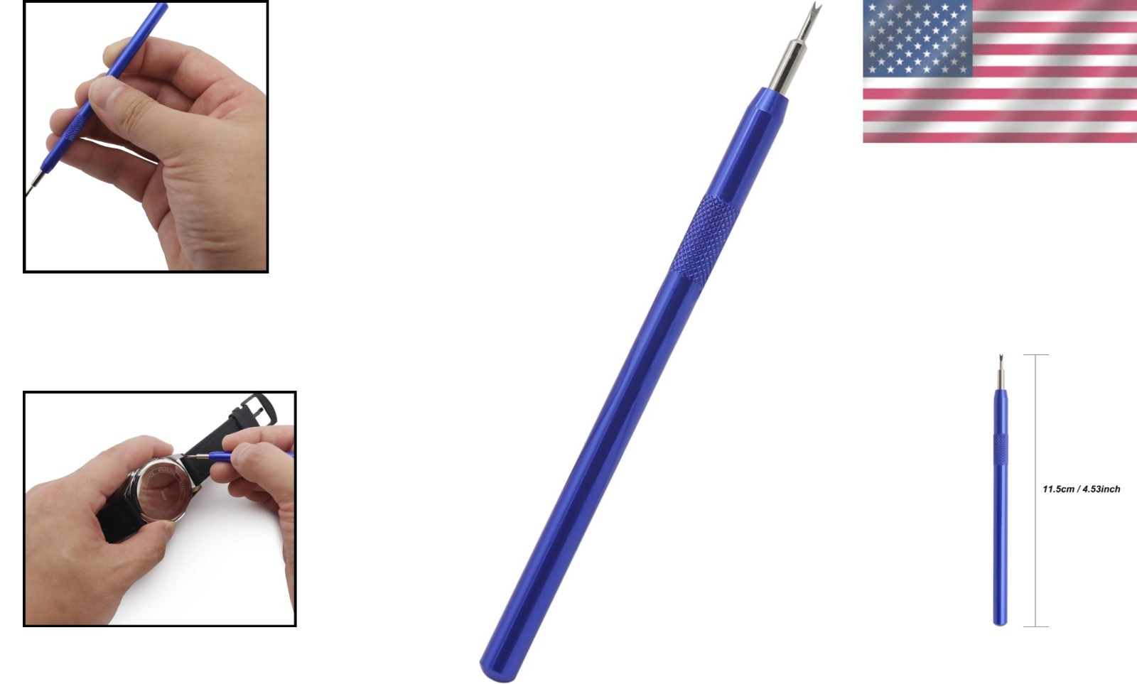 Compact Aluminum Watch Spring Bar Tool for Simple Strap Changes – 4.53 Inches