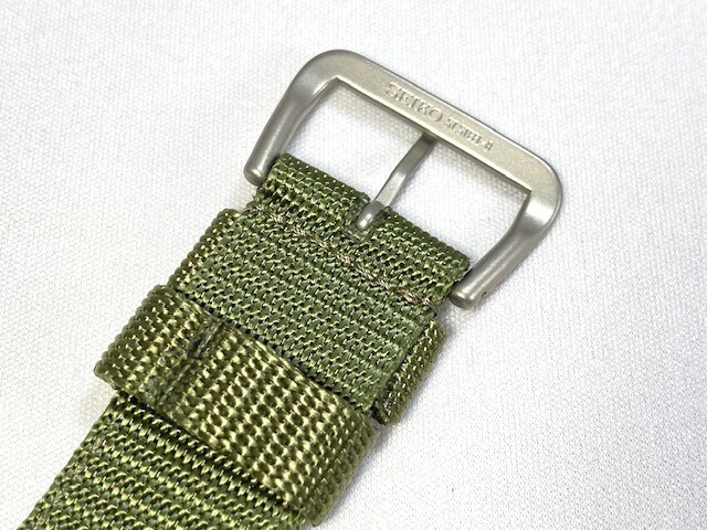 Seiko Genuine Nylon Band 22mm Green 4A212AL for SNZG09JC/7S36-03J0