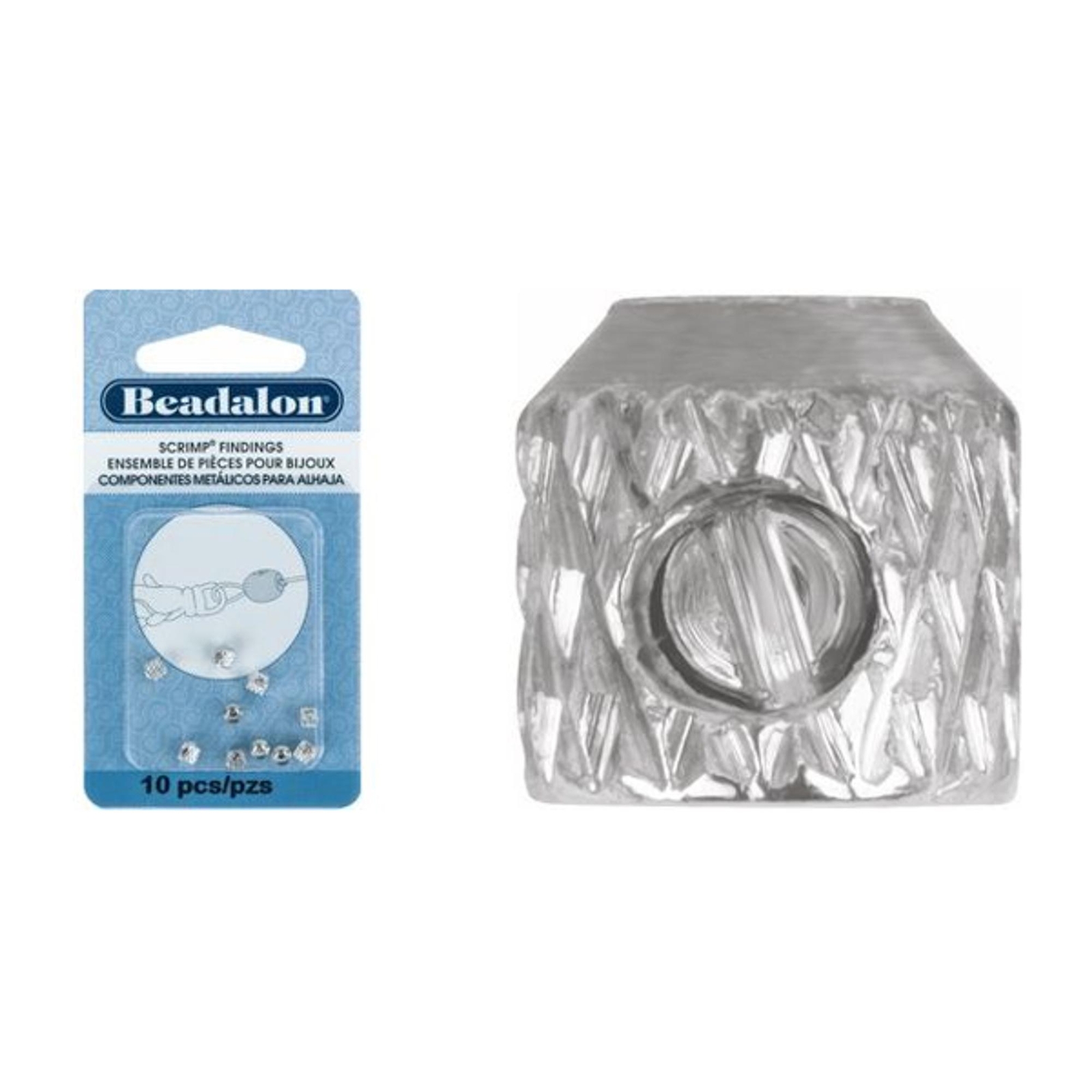 Beadalon Silver-Plated Bullet Scrimp�Finding Screw and Crimp Piece- Pack of 10