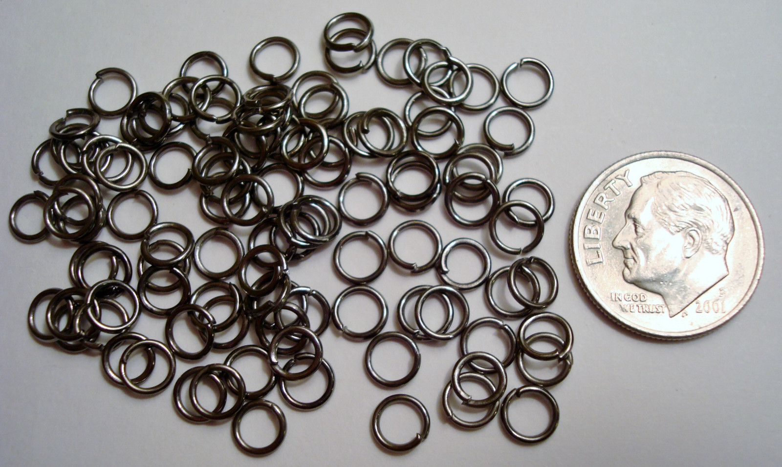 5mm Gunmetal black open jump rings 100pc jewelry making charm attachment fpj057