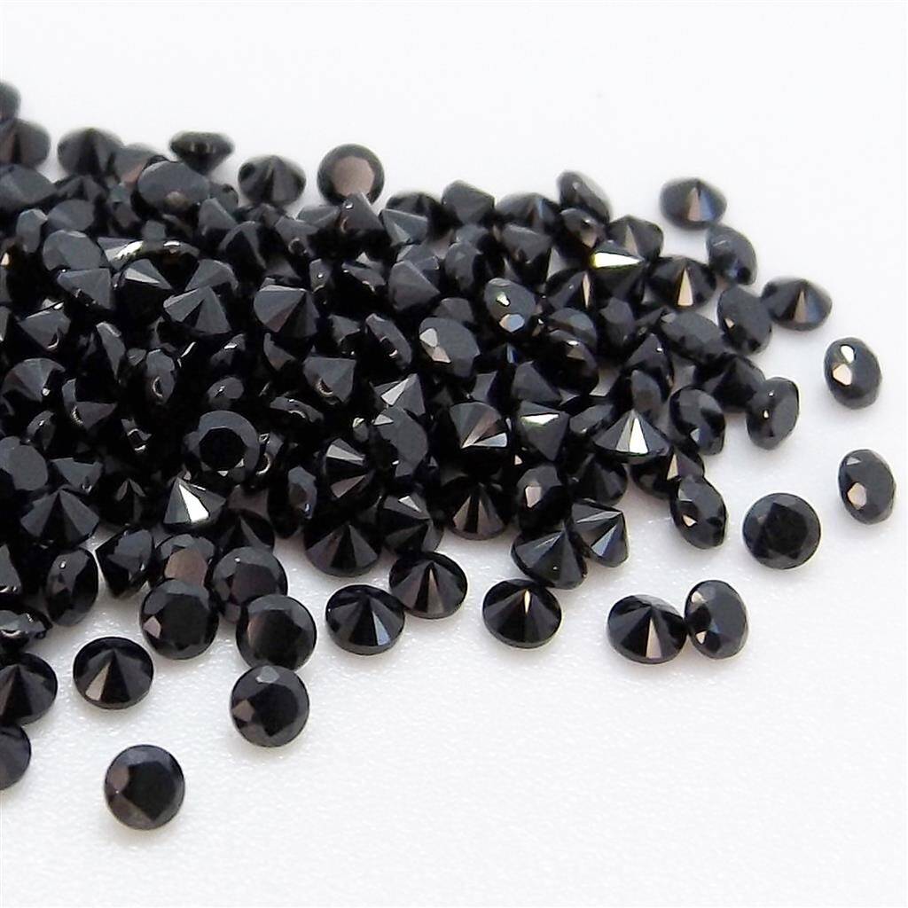 Wholesale Lot of 1mm to 2mm Round Faceted Black Spinel Loose Calibrated Gemstone
