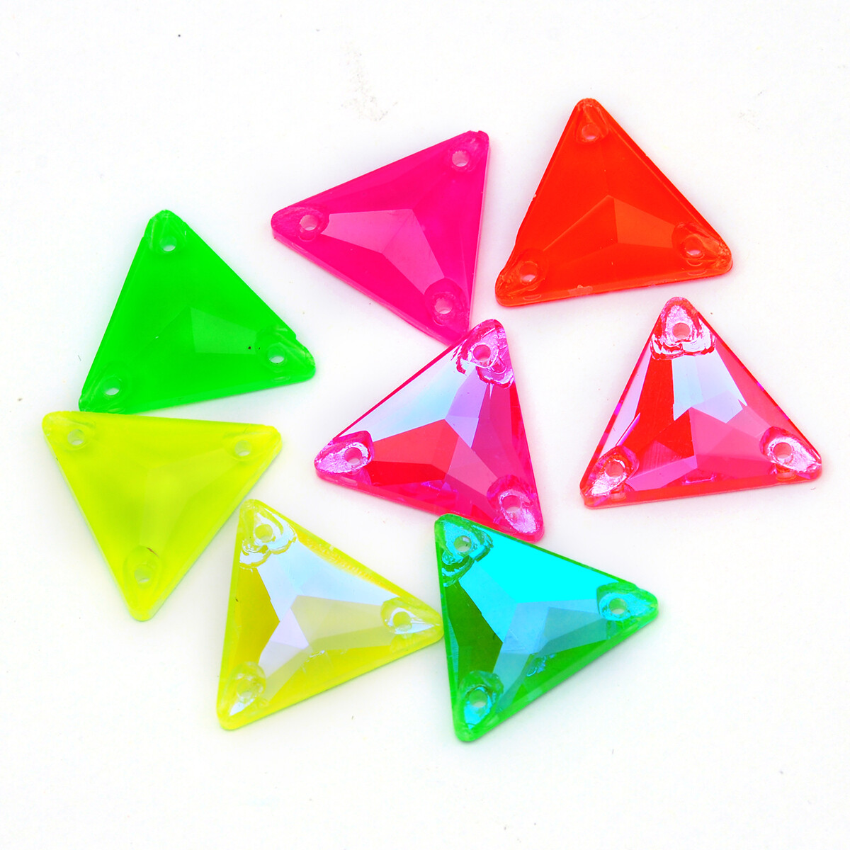 Triangle Crystal Neon Sew On Rhinestones Fluorescence Mocha Sewing accessory
