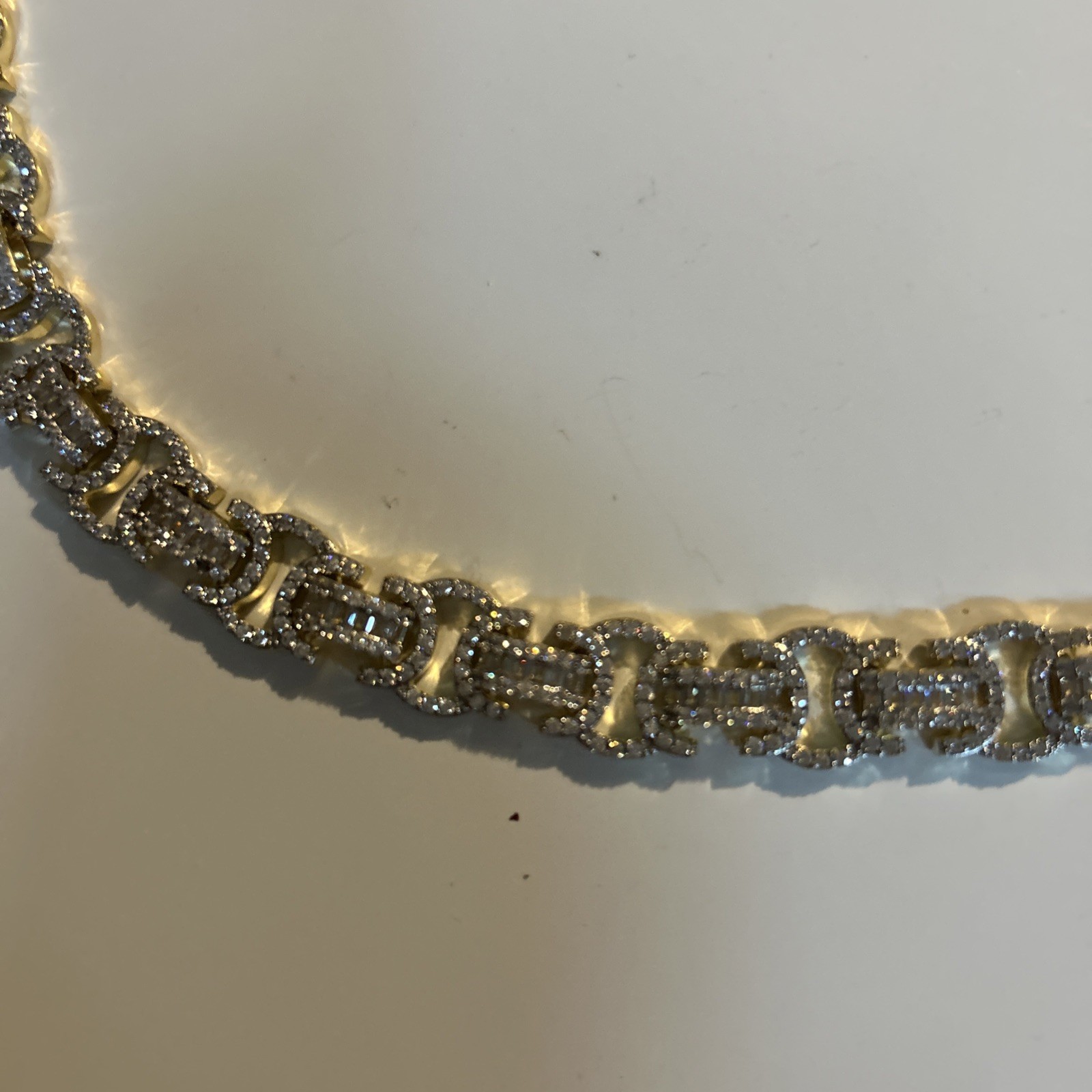 iced out cuban link chain Baguette Style ByzantineLink Chain Necklace 21 Inches