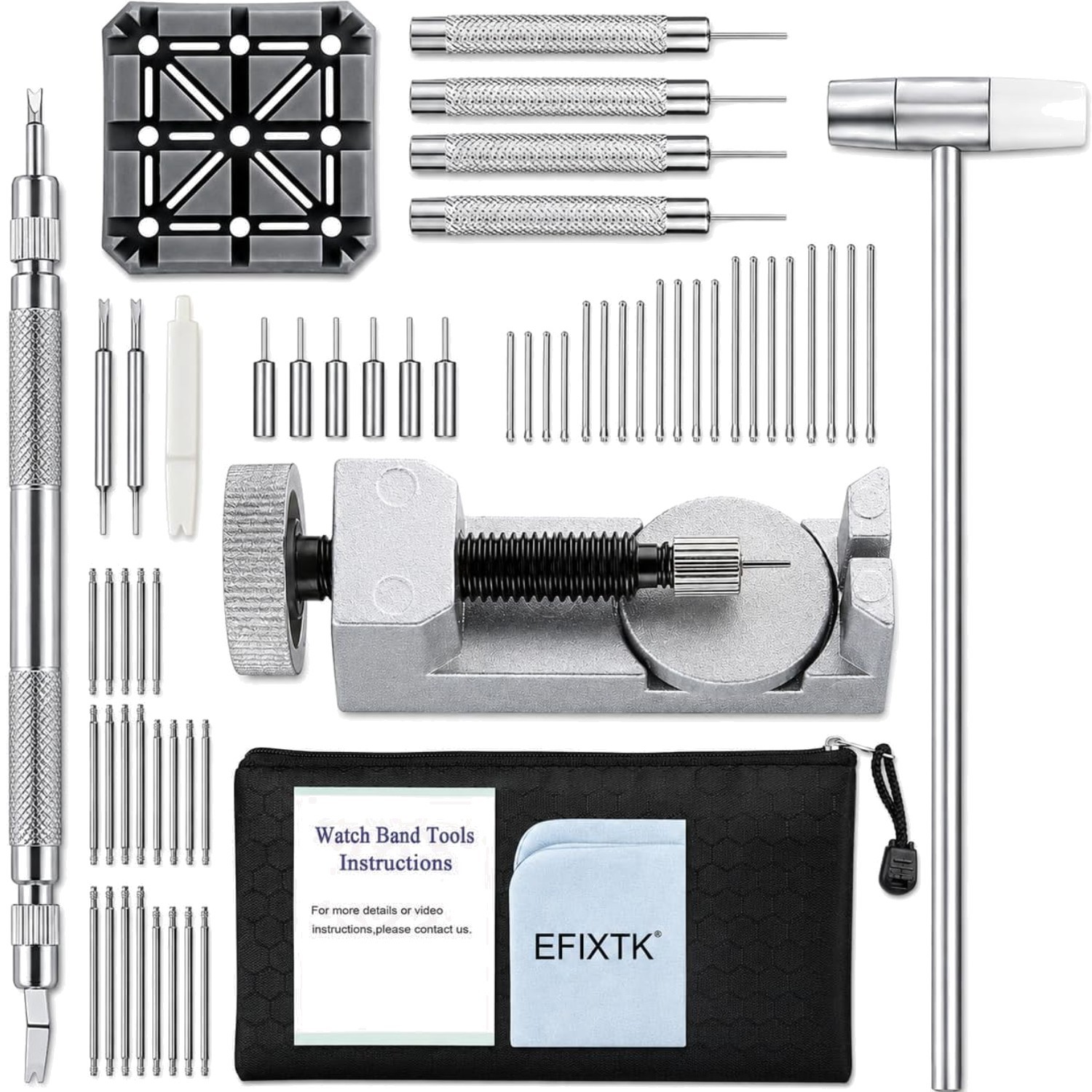 Watch Link Removal Kit Watch Band Tool for Resizing Repair Replacement Set