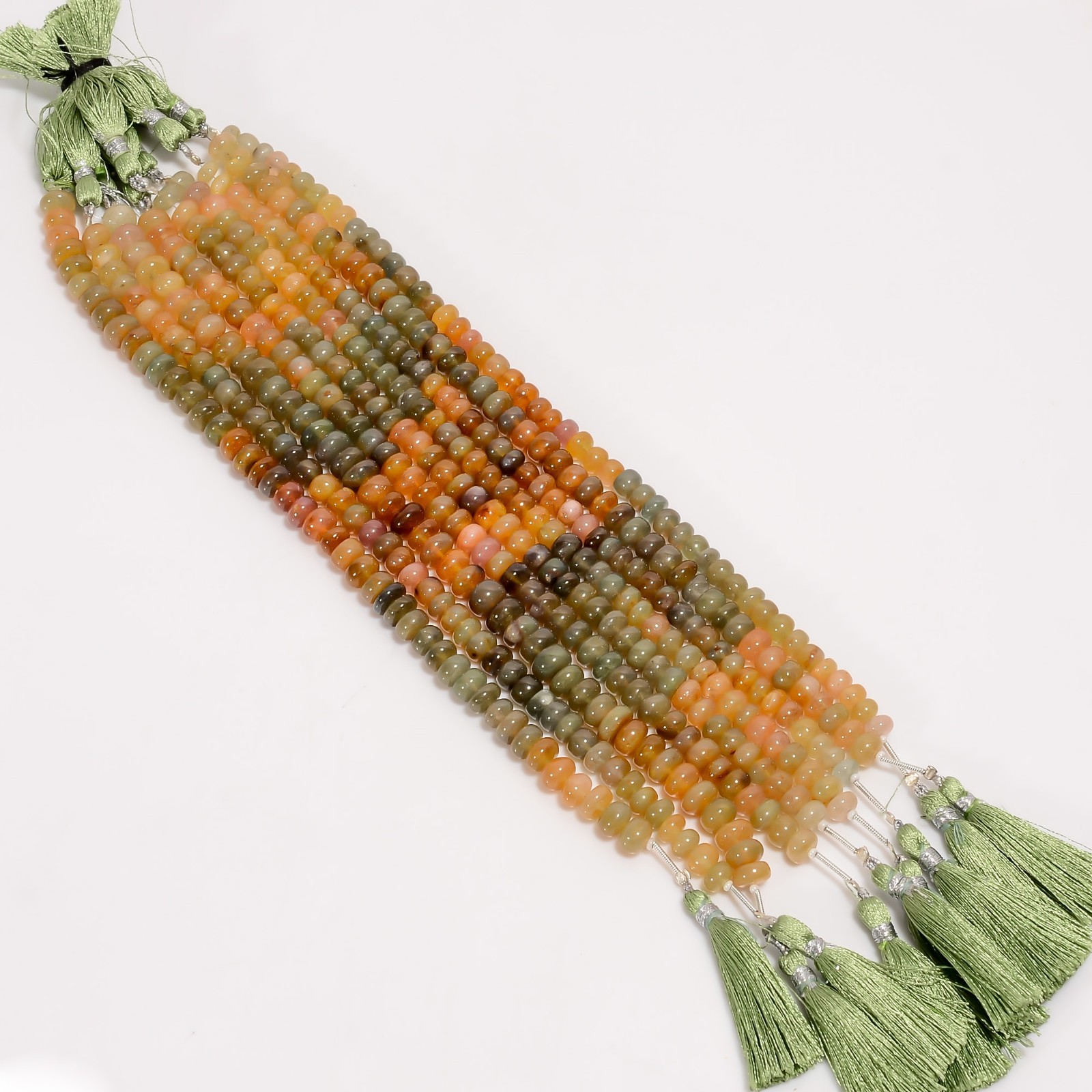 Natural Multi Sapphire Round Beads Gemstone, Yellow Green Sapphire Beads B 128