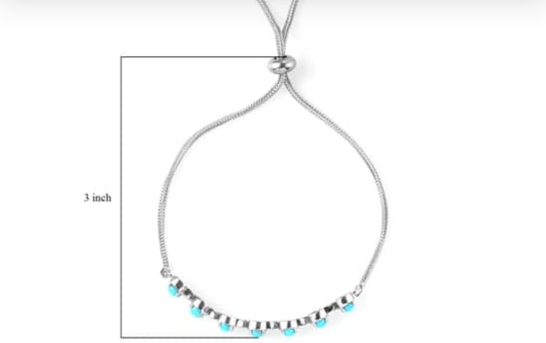Sleeping Beauty Turquoise Bolo Bracelet In Stainless Steel 1.90ctw