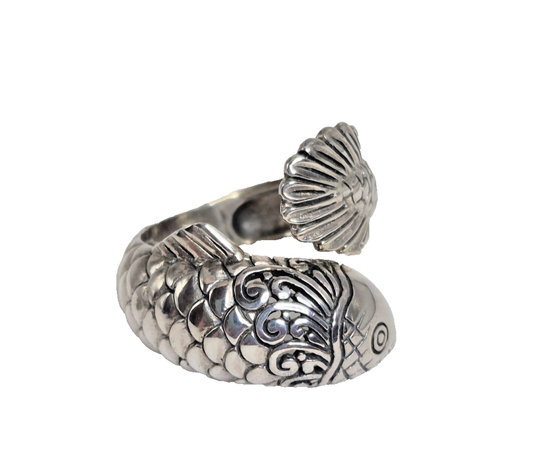 Bali Legacy Sterling Silver Koi Fish Ring Size 7 (6.10 g)