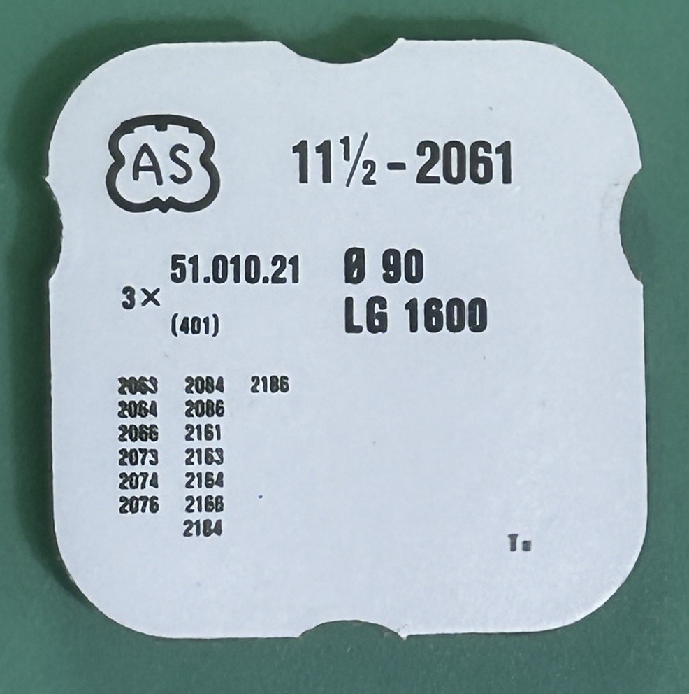 AS – Cal 2061 – Stem – Part 51.010.21 – .9mm – Tap 10 – NOS – Sealed – 3 Stems
