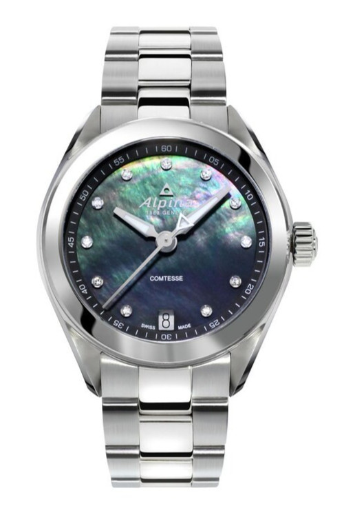 Alpina Women’s Comtesse Diamond Accent Quartz Silver Watch 34 MM AL-240MPBD2C6B