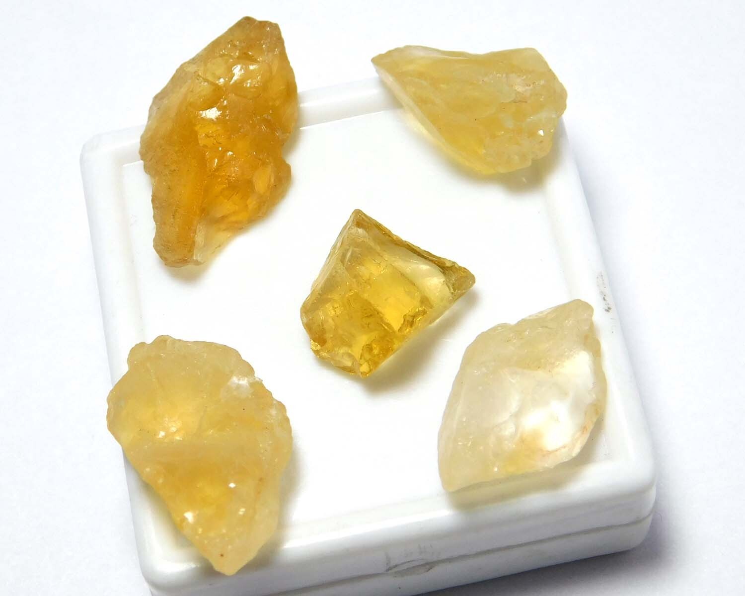 Yellow Citrine Rough Loose Gemstone 54.0 Carats 100% Natural 5 Pcs Lot.CR34.