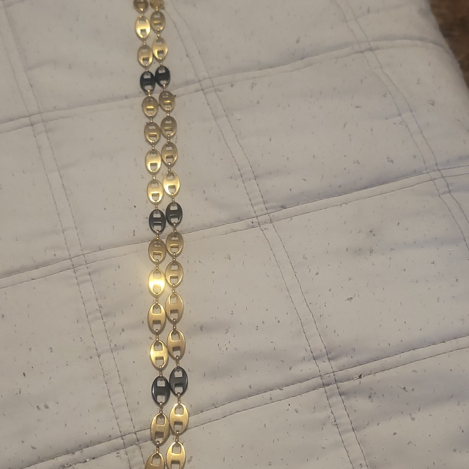 Camrose And Kross Gold Plated And Black Link Necklace