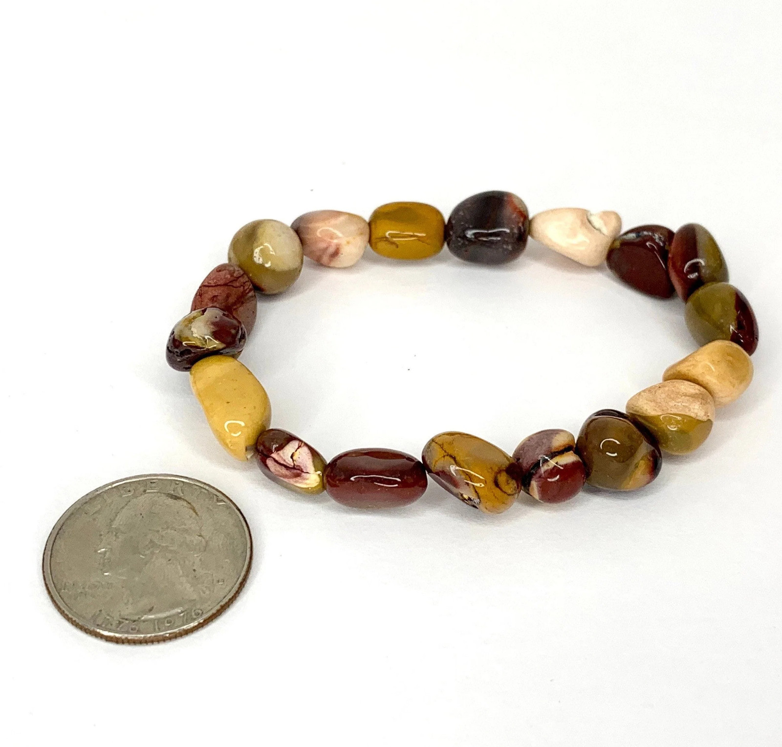Mookaite Jasper Tumbled Bead Stretch Bracelet