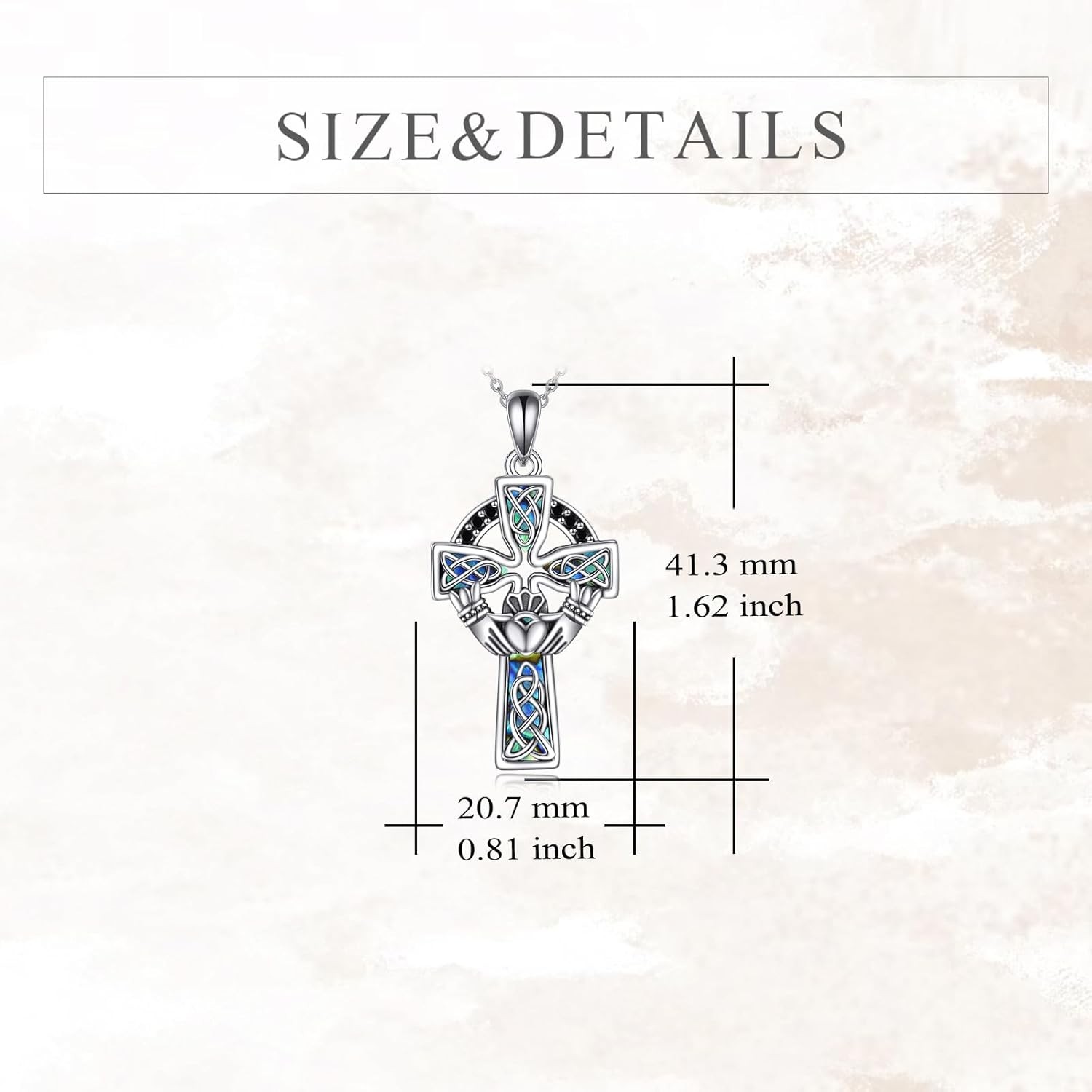 Celtic Cross Claddagh Necklace 925 Sterling Silver Pendant Gifts Men Women 18″