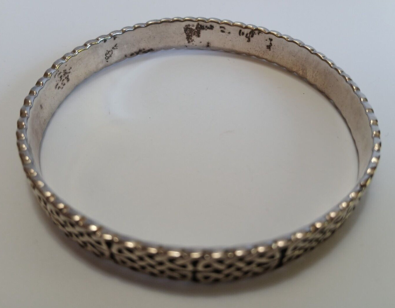 PETER STONE PSCL STERLING SILVER CELTIC KNOTWORK BANGLE BRACELET
