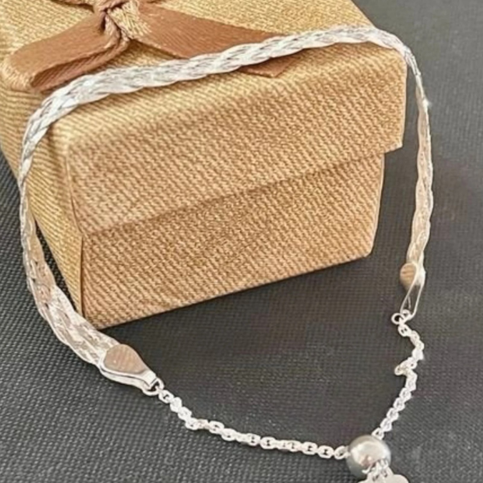 925 Sterling Silver Herringbone Bracelet Italy Adjustable Slider for Women
