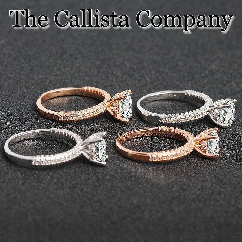 THE CALLISTA CO. LAB-CREATED D0.84CT RD CUT CLEAR 3A+CZ 14K ROSE GOLD RG SZ 6-9