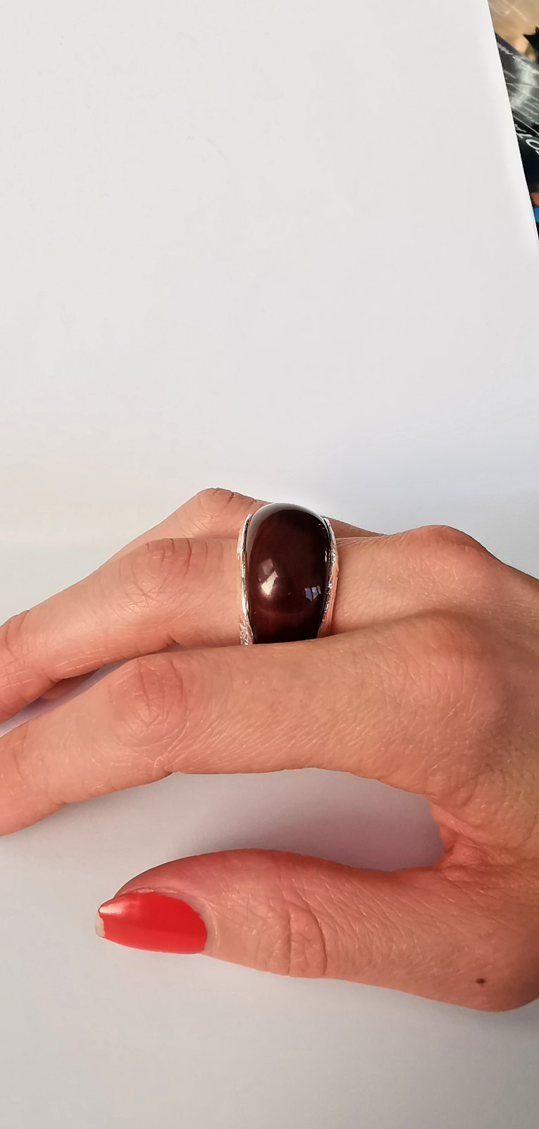 Handmade Fine Silver 999 Agate Ring, Unisex Chunky Statement Band, One of a Kind