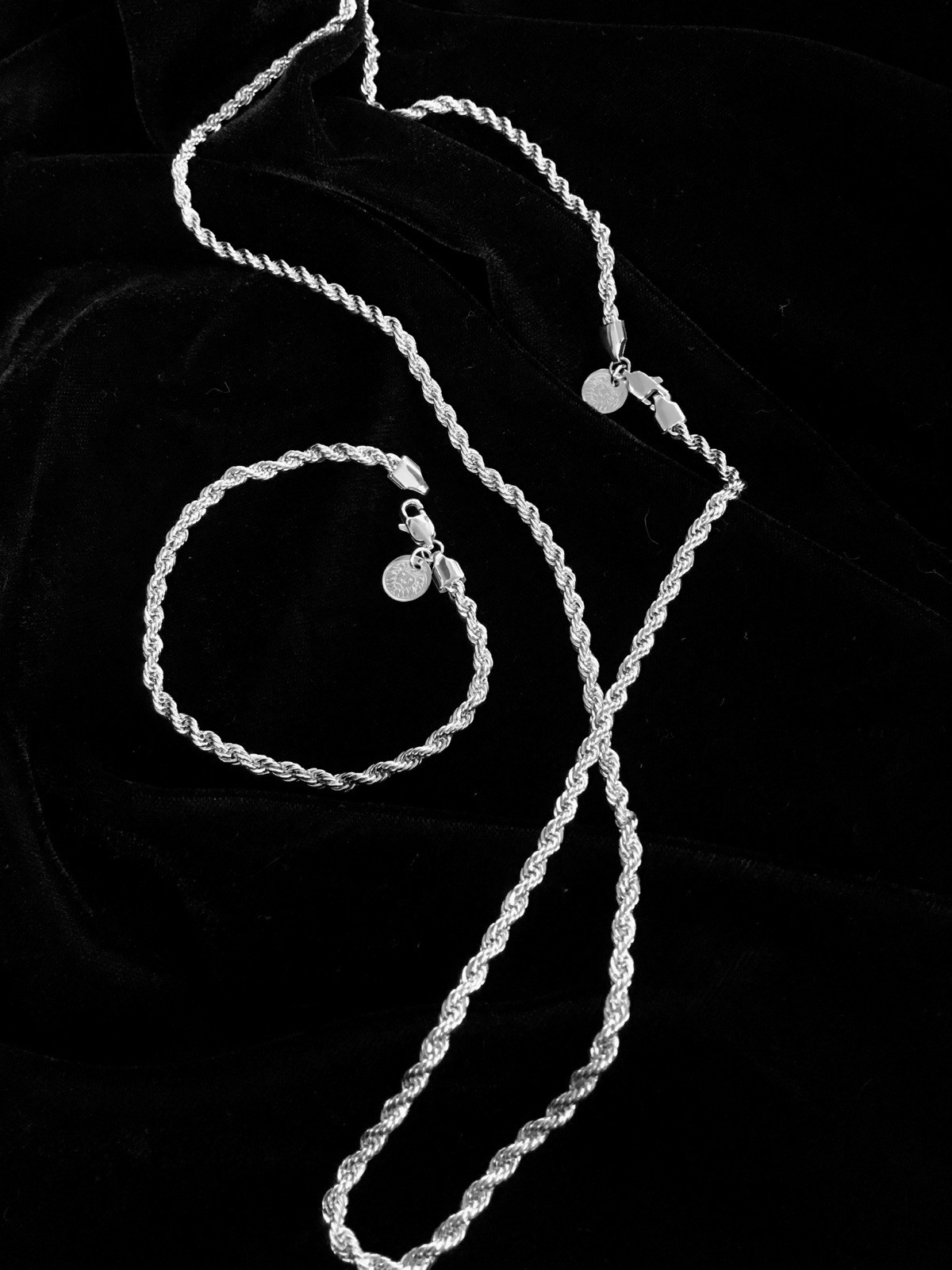 18K WHITE GOLD Men Women 4MM ROPE CHAIN 30” MADE IN ITALY *LIFETIME WARRANTY*