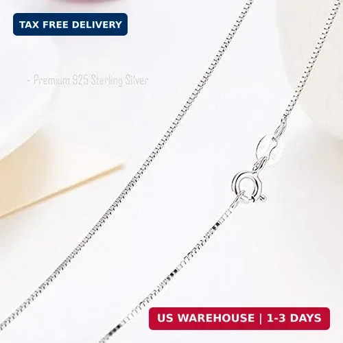 925 Sterling Silver Designer Chain 0.8MM Delicate Italian Box Chain – Super Thin