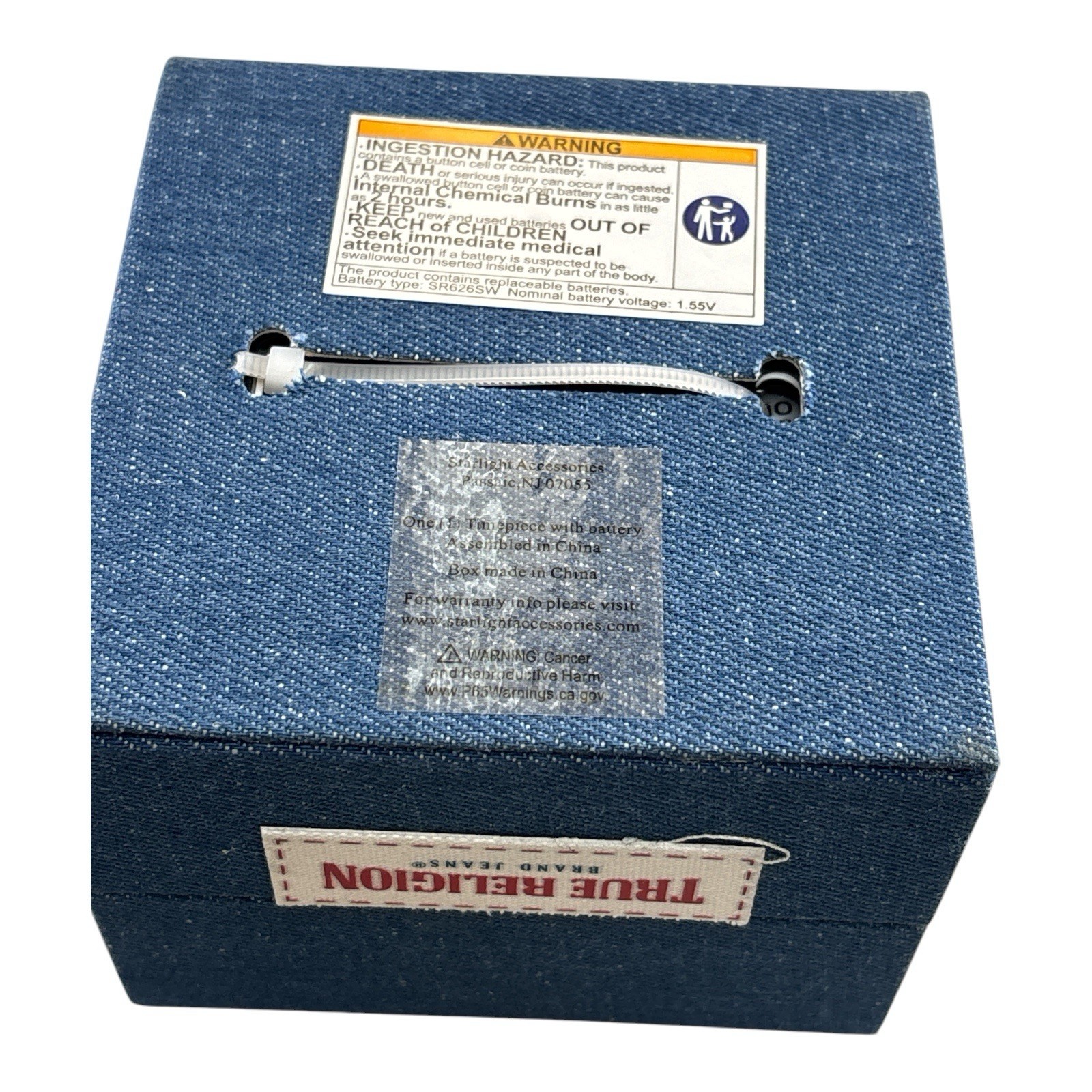 True Religion Men’s Watch & Bracelet Gift Set Stainless Steel Denim Box New