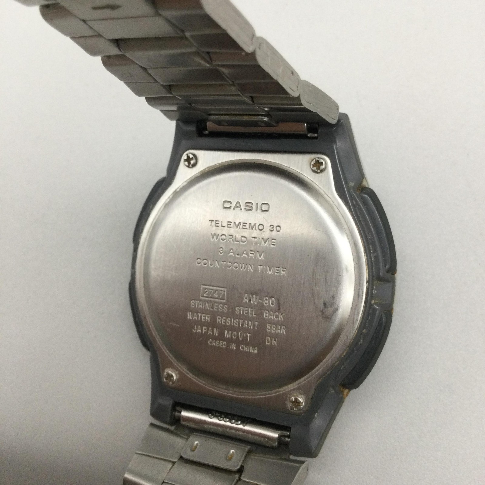 Casio Telememo 30 2747 AW-80 Mens Watch 40mm Blue Ana-Digi New Battery 7.75″