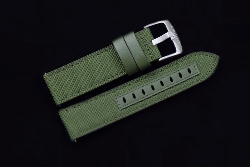 ARAGON 24N-A38-GRN Nylon Leather Strap 22mm