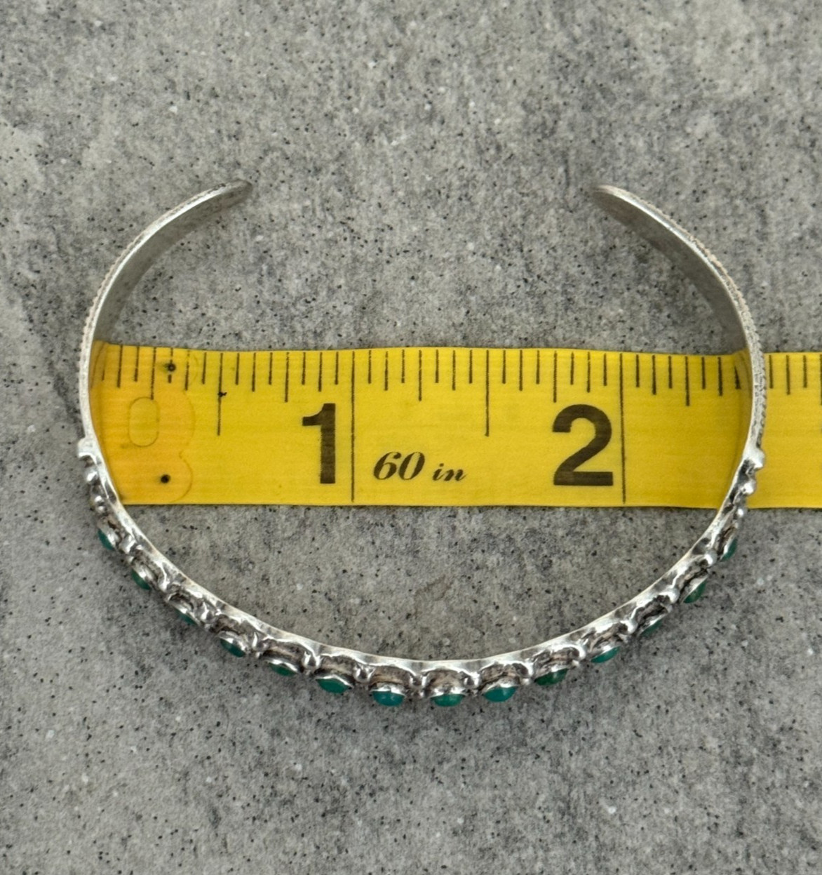 Vintage FRED HARVEY Navajo Snake eye Turquoise Sterling Bracelet 6.7 in